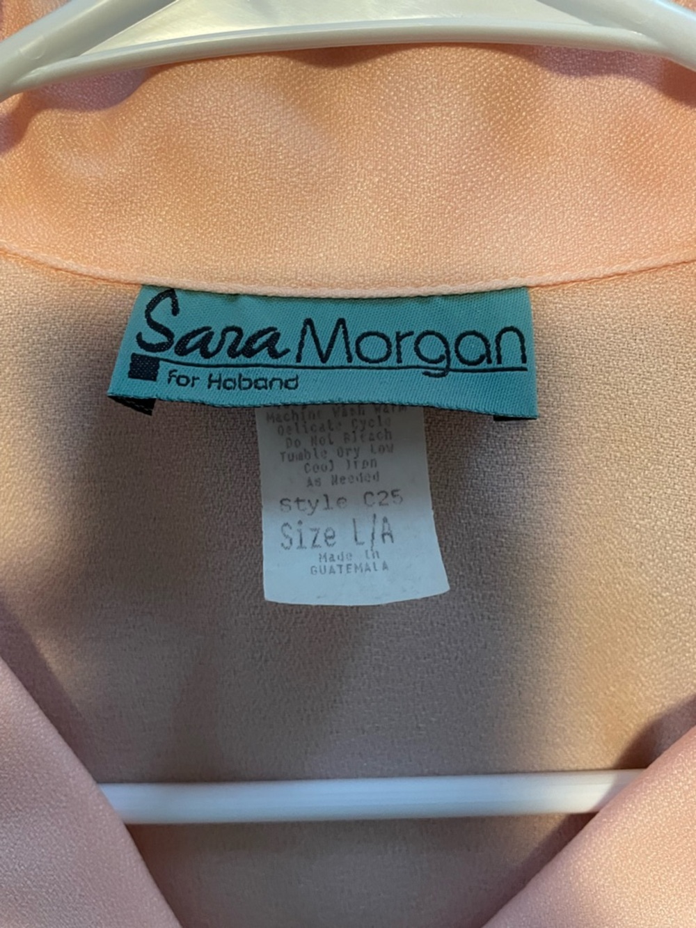 Peach Embroidered Button-Up Blouse with matching Pants - Picture 4 of 6
